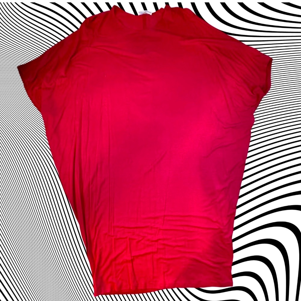 Super cool gently worn red Dolman sleeve cocoon dress in bright red